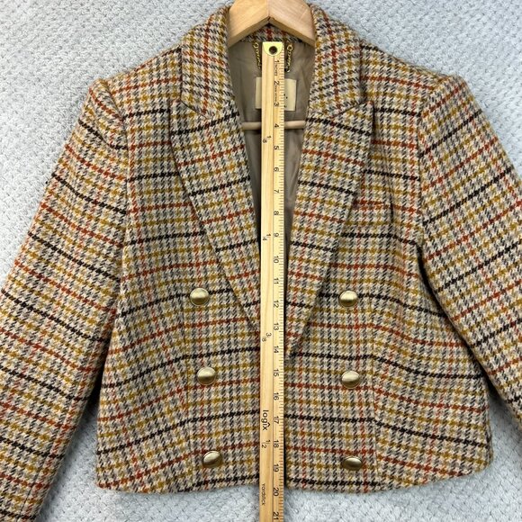 Elie Tahari Womens Tweed Jacket Blazer Autumn Glen Check Prince of Wales Size 6 - Picture 7 of 16